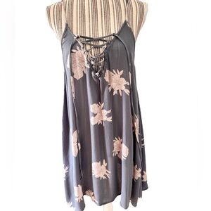 Roxy Charcoal and Blush Floral Camisole